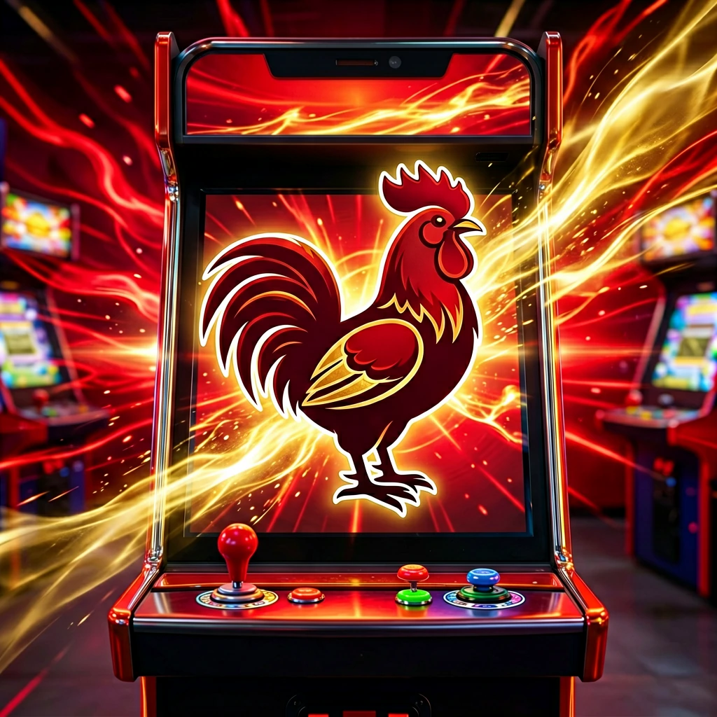Super E-sabong ဂိမ်း သရုပ်ဖော်ပုံ - stylized rooster arcade icon